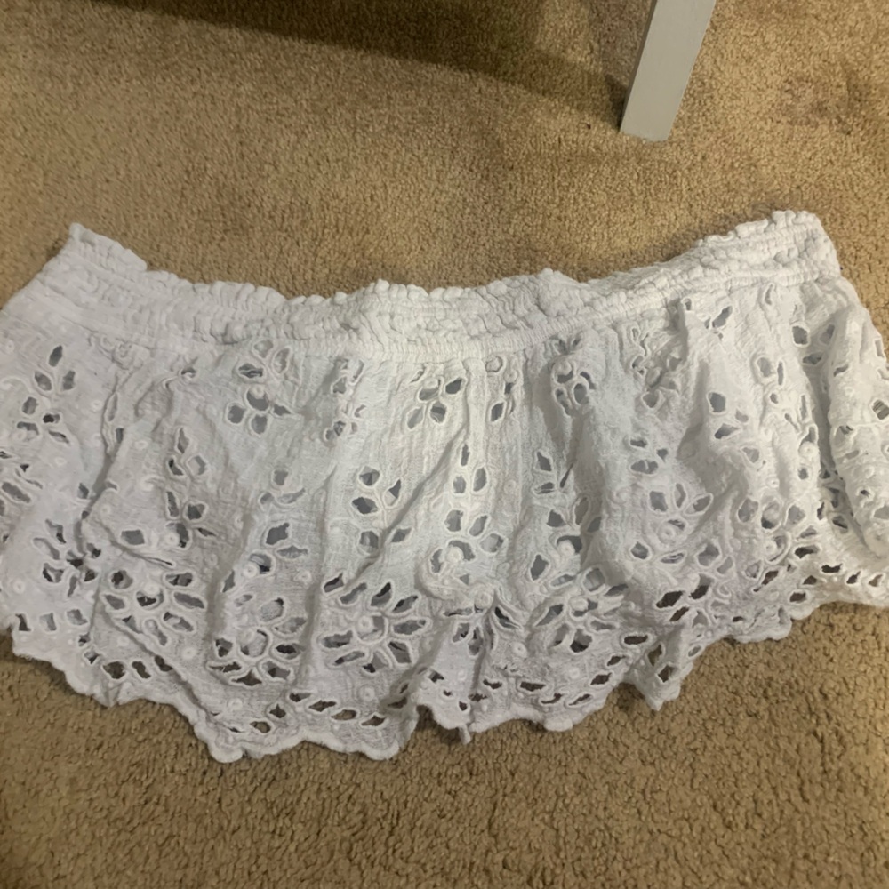 White Eyelet Lace Tube Top